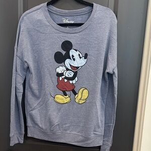 Preowned, washed, worn, size smalDisney women Blue Mickey Mouse Crewneck Sweater